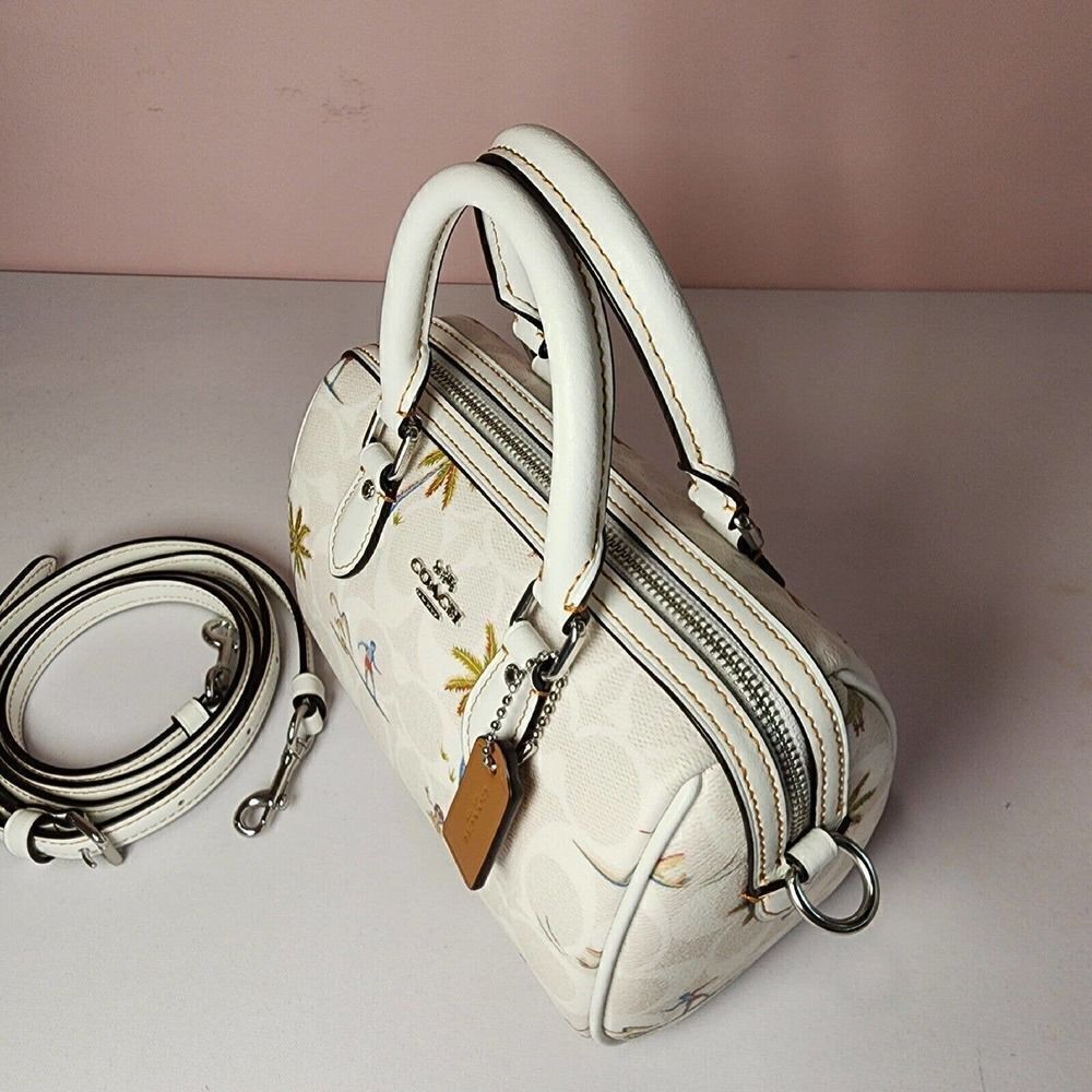 NWT COACH CK164 Rowan Satchel Signature Canvas Hula Hawaiian Print - Picture 2 of 8